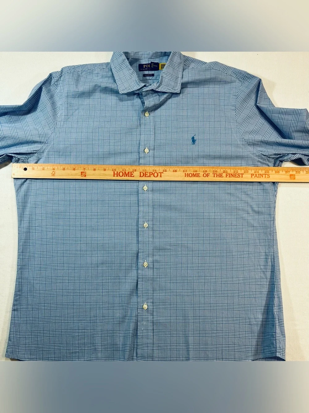 Polo Ralph Lauren Classic Fit Blue Plaid Shirt XL Pony Logo 100% Cotton